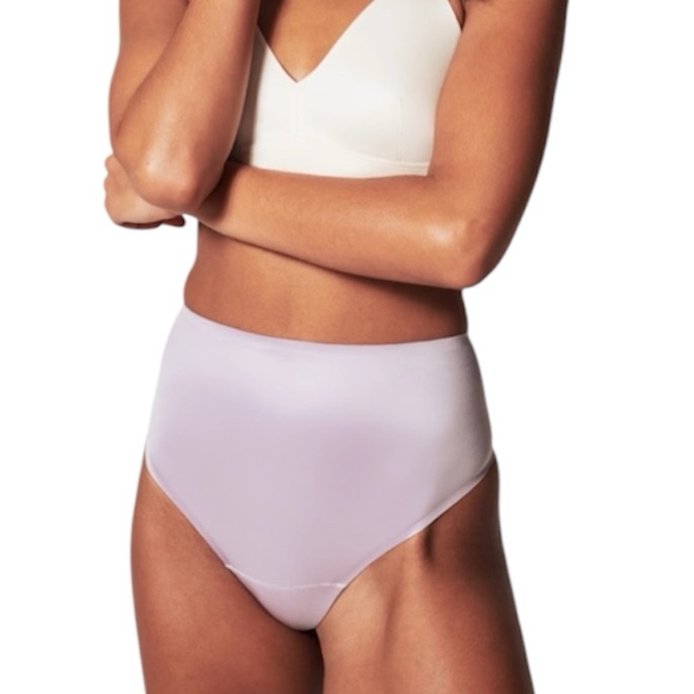 SPANX SpanxSmooth Satin Shaping Thong Light Orchid Purple 2X